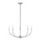Z-Lite Shannon Chandelier, 5-Light, 32 In.W x 16.5 In.H, Brushed Nickel/white 3040-32BN - alternate 2
